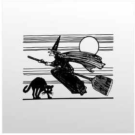 Resim Folyo Sticker Cadı 200cm Uzunluk Siyah 