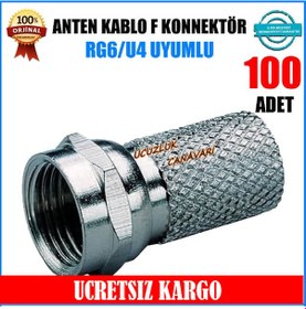 Resim Anten Kablosu Rg6/U4 F Konnektör 100 Adet 