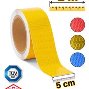 Resim YAVUZ OTOMOTİV 2 Metre Reflektör Bandı Tüvtürk Onaylı Fosforlu Şerit Reflektör Bant Sarı Kendinden Yapışkanlı 