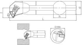 Resim T Sistem - ISO TT-NR/L 60° İç Çap Torna Kalemi 
