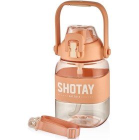 Resim Shotay Ribbon Grib Su Matarası Tritan Somon 1000ml Somon 
