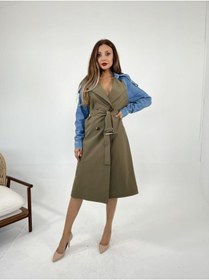 Resim Womengrom Fame Kadın Denim Marina Trençkot Haki 