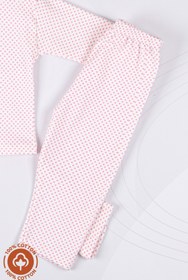 Resim Miniel Kız Bebek Puantiye Desenli Uzun Kollu Patikisiz Organik Pamuklu 0-6-12 Ay Bebek Pijama Takımı 