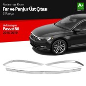 Resim Volkswagen Passat B8 Krom Far Üzeri Çıta Seti 3 Parça 2015 Üzeri 