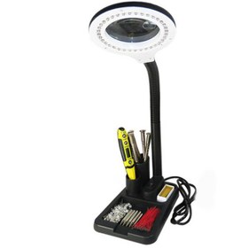 Resim -esnek 5x /10x,40 Led Işıklı Büyüteç ,lamba Büyüteç Okuma, Çalışma Lehim Masa Lambası A808 