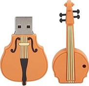 Resim KIMISS USB Flash Sürücü, Keman Modelleme Çubuğu Güzel Şekilli 2.0 Bellek Elektronik Bilgisayar Aksesuarları Veri Depolama Sürücüleri Kalem Yenilik Başparmak Taşınabilir Pendrive Müzik Depolama için 128 GB 