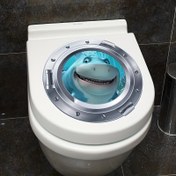 Resim 3D Dalış Köpekbalığı Ayna Sticker - Tuvalet, Banyo Dekorasyonu, Yatak Odası veya Ev Dekoru için Çıkarılabilir Kendinden Yapışkanlı Sticker, Su Geçirmez ve Toz Geçirmez, Banyo Sticker'ları 