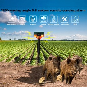 Resim PowerMaster 26946 13Farklı Sesli Hayvan Kovucu Alarm Cihazı Mikrofonlu Solar Panelli 