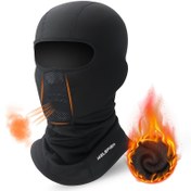 Resim Erkekler & Kadınlar için Rüzgar Geçirmez Termal Balaclava Kayak Maskesi - Ayarlanabilir Askılı, Nefes Alabilen Tam Yüz Kapağı, Siyah, Bisiklet Sürme, Kayak ve Soğuk Hava Dış Aktiviteler için, Şık Tasarım, Tekstil Malzeme 
