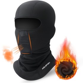Resim Erkekler & Kadınlar için Rüzgar Geçirmez Termal Balaclava Kayak Maskesi - Ayarlanabilir Askılı, Nefes Alabilen Tam Yüz Kapağı, Siyah, Bisiklet Sürme, Kayak ve Soğuk Hava Dış Aktiviteler için, Şık Tasarım, Tekstil Malzeme 