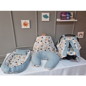 Resim 4lü Babynest Seti - Pike Kumaş Kombini Standart 