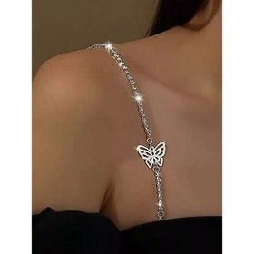 Resim 1 Çift Kadın Kelebek Taşlı Sütyen Askıları, Ayarlanabilir Seksi Oyma Omuz Askısı 