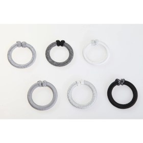 Resim Kanca Ev Altılı Peçetelik Düğümlü Halka Beyaz Siyah Gümüş 2 Lİ SET OALRAK SATILMAKTADIR. 