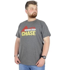 Resim Mode Xl Büyük Beden T-Shirt Bis Yaka Chase 22193 Antramelanj 001 
