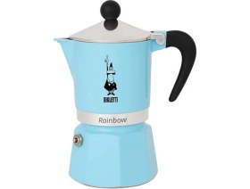 Resim AyrStore - Rainbow: 3 Cups Ocak Üstü Espresso Pişirici - 130ML - Açık Mavi Renk - Alüminyum Gövde - 