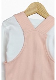 Resim Kidskingdom Pembe Renk Kız Bebek & Çocuk Pamuklu 2 Parça Tulum Pembe 