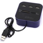 Resim Prestigegoods Usb 2.0 Hub'lu 5'i 1 Arada Led Kart Okuyucu Sd/mmc/ms/microsd/m2 