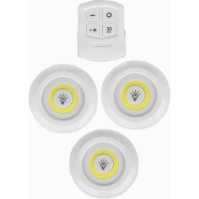 Resim Hype Store Chermik Uzaktan Kumandalı 3'lü Spot LED Lamba Kablosuz Pilli Işıldak 