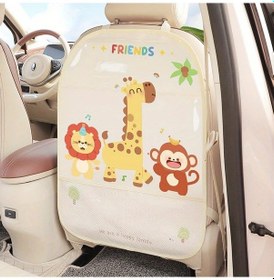 Resim Xuweiwei Beige Lion Monkey Desenli Yıkanabilir Araç Kolçak Organizer Saklama Çantası Ve Taban Koruyucu 