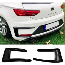 Resim Seat Leon Mk3 2017-2020 Orijinal Arka Tampon Venti Parlak Siyah Plastik 