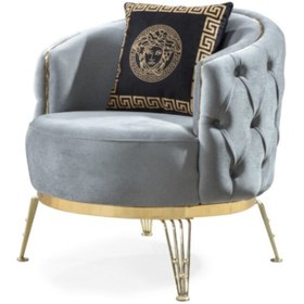 Resim LUCETTA CONCEPT Lucetta-versace Berjer (1) Tekli Gold Metal Ayaklı 
