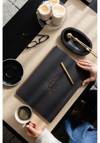 Resim Süresiz Haftalık Spiralli Masaüstü Planlayıcı 24x34 Cm - Desk Planner Siyah Siyah 