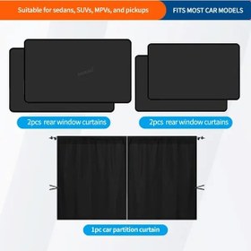 Resim Xuweiwei 6 Parça Orta 2 Arka 4 Four Seasons Araç Manyetik Güneşlik Ön Arka Camlar İçin Isı Yalıtımı 