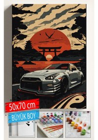Resim Sayılarla Boyama Seti Numaralı Tuval Fırça Boya Dahil Kasnaklı Set 50x70 Cm - Nissangtr 