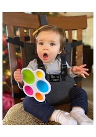 Resim Portatif Kumaş Mama Sandalyesi Taşınabilir Ayarlanabilir Siyah 