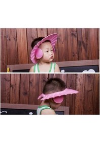 Resim Kulaklıklı Düğmeli Ayarlanabilir Bebek Banyo Şapkası Asorti Çok Renkli 