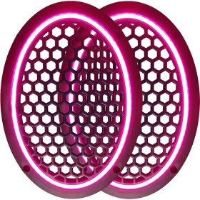 Resim L-Sound Neon Işıklı (6x9) Inç Kaliteli Plastik Hoparlör ve Midrange Kapağı - 2 Adet - Pembe 
