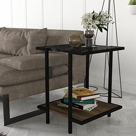 Resim Dekorister Minerva Yan Sehpa Ceviz-Mermer 