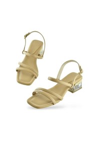 Resim Ispartalılar 1095 Arkası Açık Kadın Topuklu Ayakkabı 5 Cm Abiye Düğün Nişan Kına Gecesi Ten 