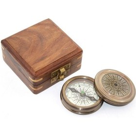 Resim Larimar Ahşap Kutulu Pusula Model 1 - 9098172125516lmr 