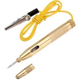Resim abnturk Orijinal Sarı Pirinç Metalden Oto Test Kalemi Kontrol Kalemi 12v-24v Devir Ölçer 