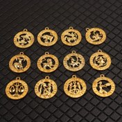 Resim 12 adet Karışık Takımyıldızı Tema Kartı Kolye Dairesel Etiket Alaşım Kolye DIY Charms Bilezik Küpe Takı El Sanatları Yapımı 