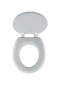 Resim Lüks Klozet Kapağı Desenli Düz Kalın Süngerli Royaleks-14054 Beyaz 