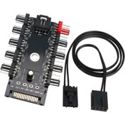 Resim Leonpro 4-3 Pinli Fan Çoklayıcı HUB PWM Fan Kontrolcüsü 10 Port 12V PC Fan çoklayıcı 