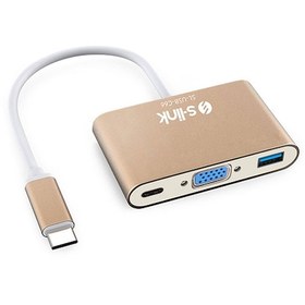 Resim S-Link Sl-Usb-C66 0.15Metre Type-C-Usb 3.0_Vga Çevirici Adaptör 