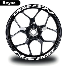 Resim Home Bajaj Pulsar NS 200 Yazılı 8 Li Jant İçi Yazı Sticker Beyaz 