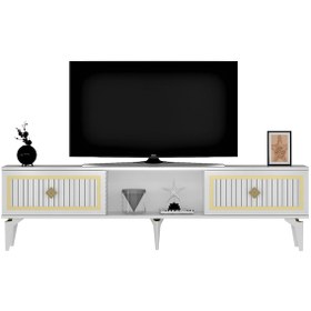 Resim 150 CM NİL TV SEHPASI (ALT MODÜL) BEYAZ-ALTIN 