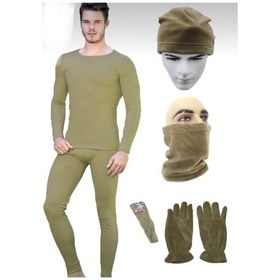 Resim Nano Askeri Renk Termal Içlik Takımı Polar Bere Boyunluk Eldiven Çorap Siyah 