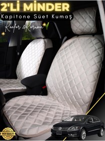 Resim stiloto Volkswagen Cc Uyumlu 2'li Süet Oto Koltuk Minderi | Terletmez | Universal | Oto Aksesuar | A4 