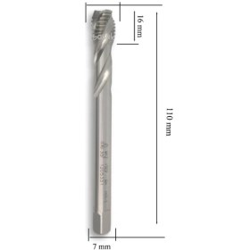 Resim Mte M12 Helis Makine Kılavuzu Ince Şaftlı Hsse Dın 376/C 