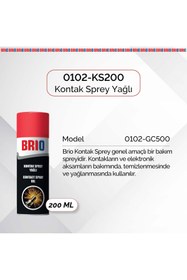 Resim Brio Elektronik Kart Devre Kontak Temizleyici Sprey 200 ml Yağlı 2 Adet 