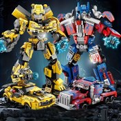 Resim 2'si 1 Arada Mekanik Robot Araba Yapım Oyuncak, Hareketli Eklemeler, İtme-Cekme Tekerlekler, Mekanik Mechano Bloklar - Doğum Günü Hediyeleri, Masa Süsleri, Film Karakterleri İçin Mükemmel 