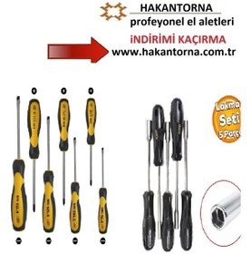 Resim Hakantorna Rico Düz Yıldız Tornavida Seti Lokma Tornavida Takımı 