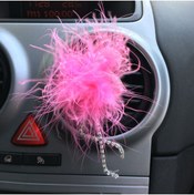 Resim Oto Aksesuarcım Flamingo Gümüş Pleksi Taşlı Havalandırma Klips Oto Kokusu Pembe 