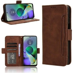 Resim Motorola Moto G54 5g Kılıfı Deri Cüzdan Kapak Manyetik Kapanış Ayarlanabilir Çıkarılabilir Kartlık 