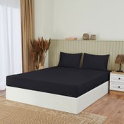 Resim Nuvomon Çift Kişilik Penye Çarşaf Seti - Antrasit - 160x200 cm + 2x(50x70) cm 
